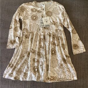 NWT Kate Quinn bamboo fennel sunflower button dress